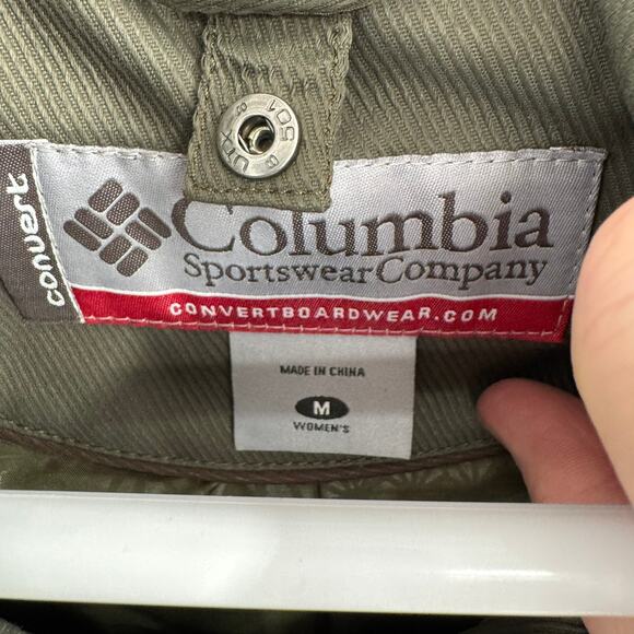 Columbia Convert Snowboard Jacket Womens Medium Olive Green Full Zip - Picture 10 of 12